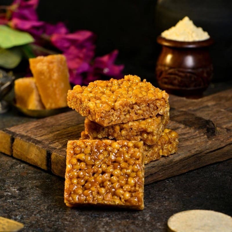 Boondhi Patti – crispy Indian sweet with sugar syrup