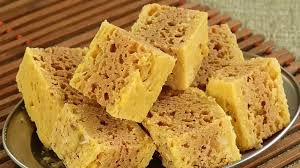 Besan Mysore Pak – rich Indian sweet made with gram flour and ghee